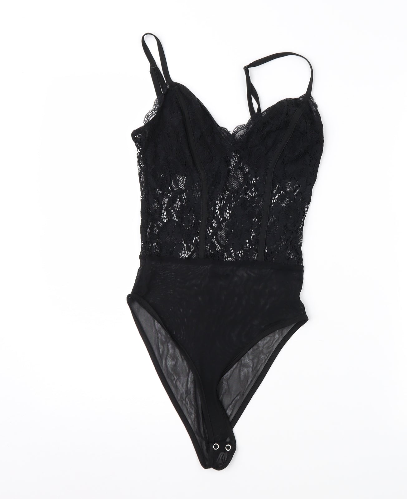 New Look Womens Black  Lace Basic Blouse Size 6