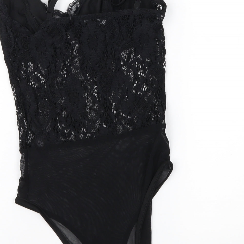 New Look Womens Black  Lace Basic Blouse Size 6