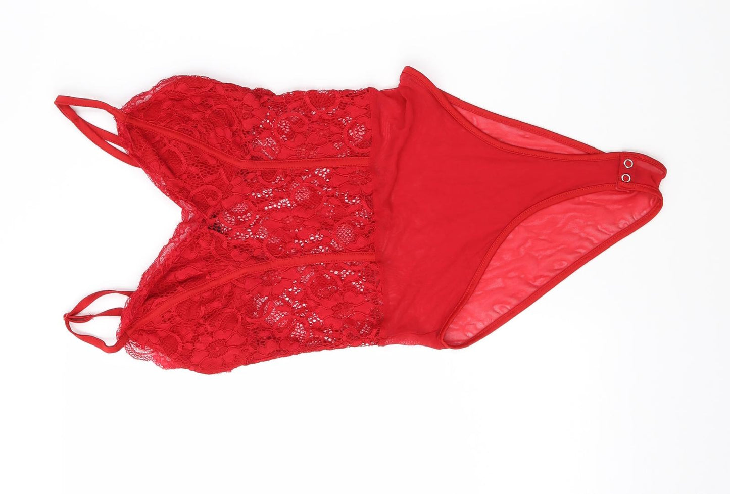 New Look Womens Red  Lace Basic Blouse Size 8