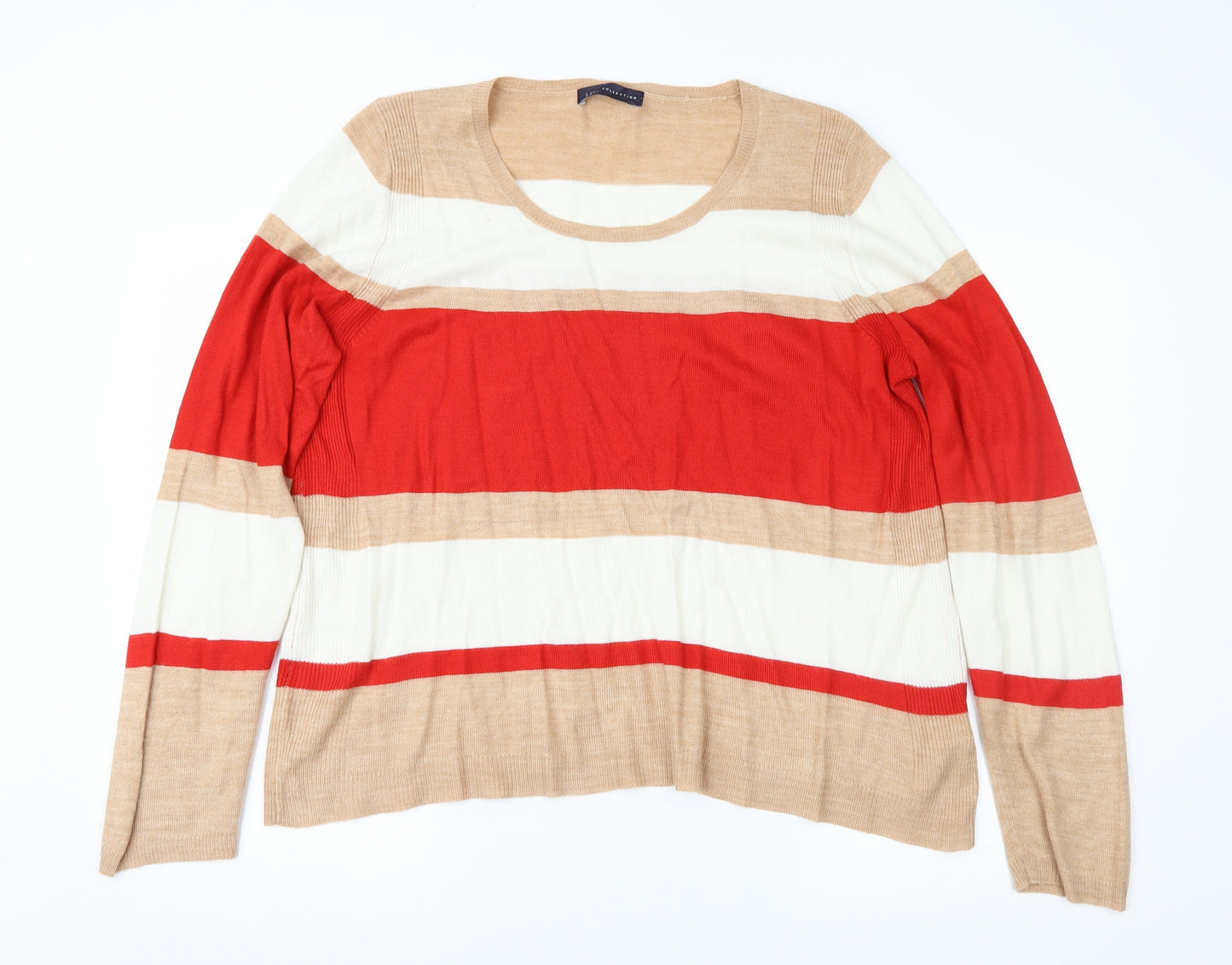 Marks and Spencer Womens Multicoloured Striped  Pullover Jumper Size 18