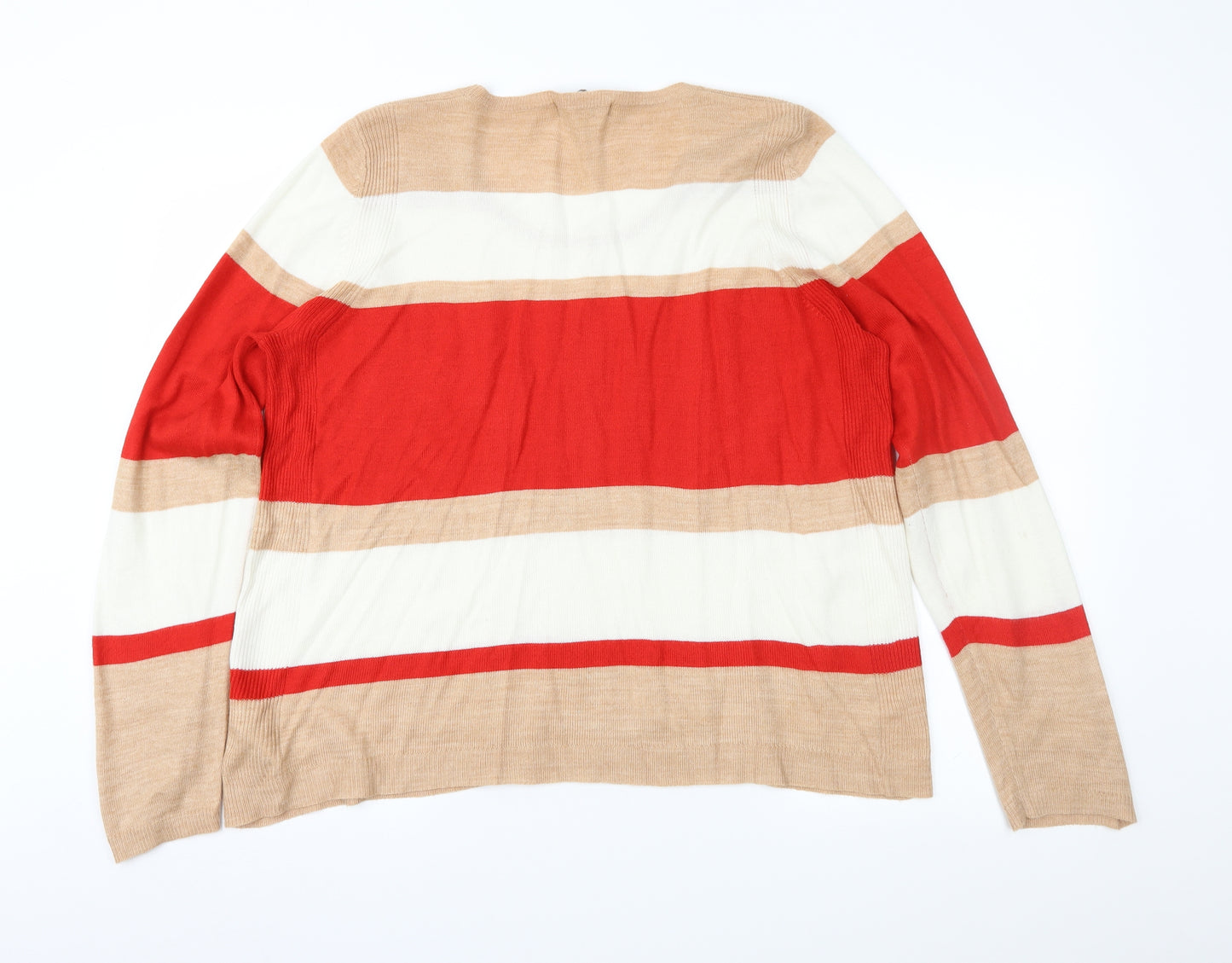 Marks and Spencer Womens Multicoloured Striped  Pullover Jumper Size 18