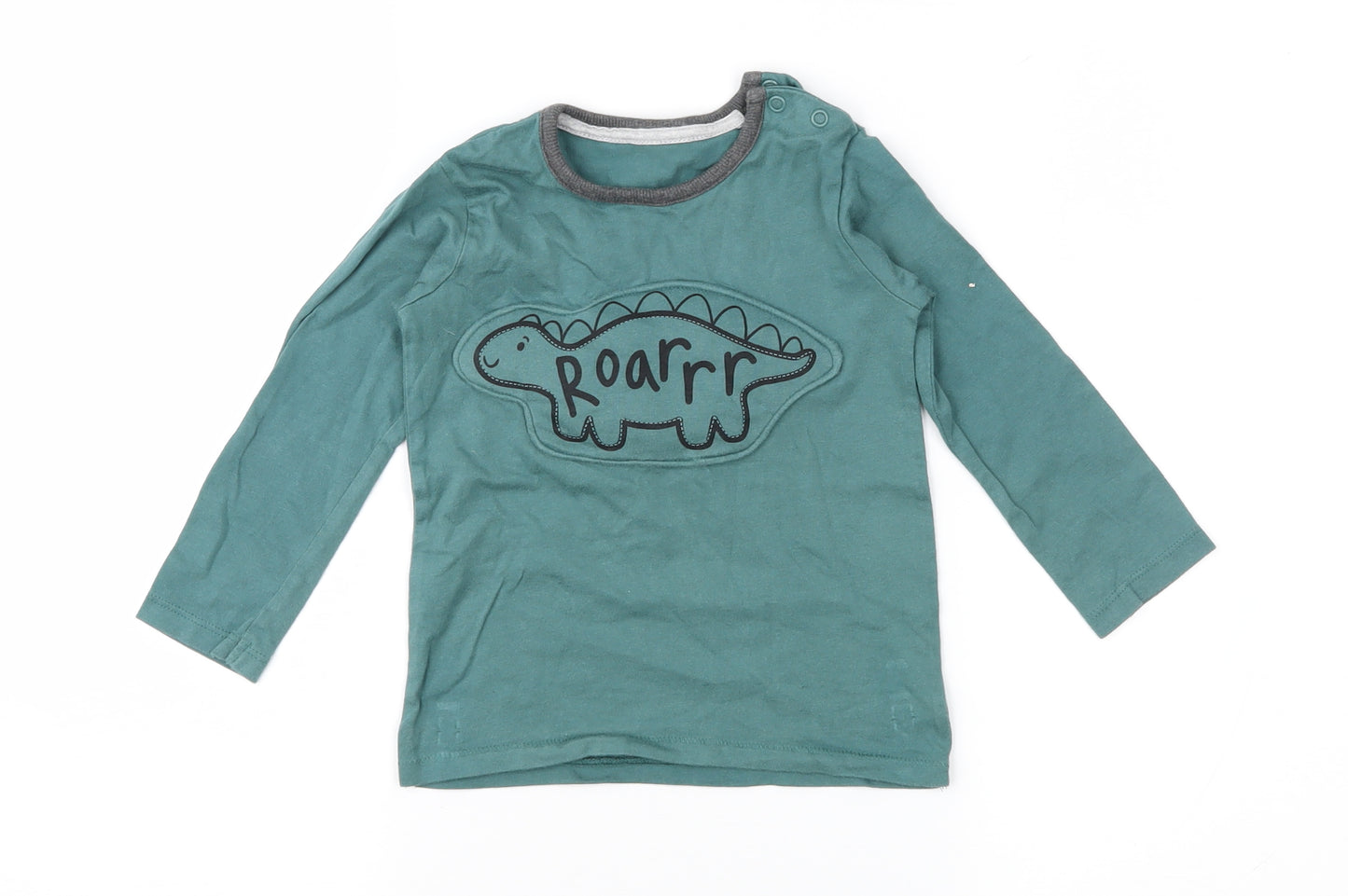 George Boys Green   Basic T-Shirt Size 12-18 Months  - dinasour