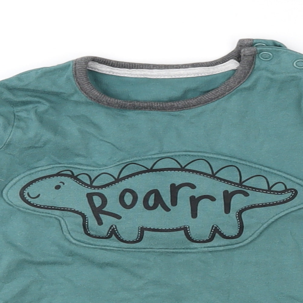 George Boys Green   Basic T-Shirt Size 12-18 Months  - dinasour