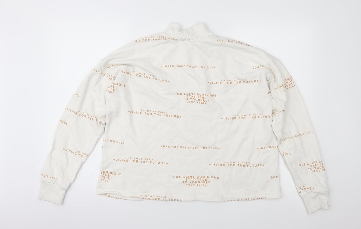 River Island Womens White Geometric  Pullover Sweatshirt Size S