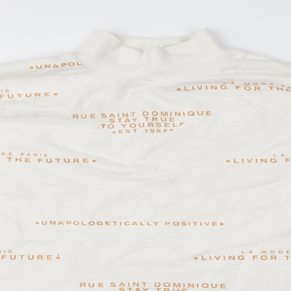 River Island Womens White Geometric  Pullover Sweatshirt Size S