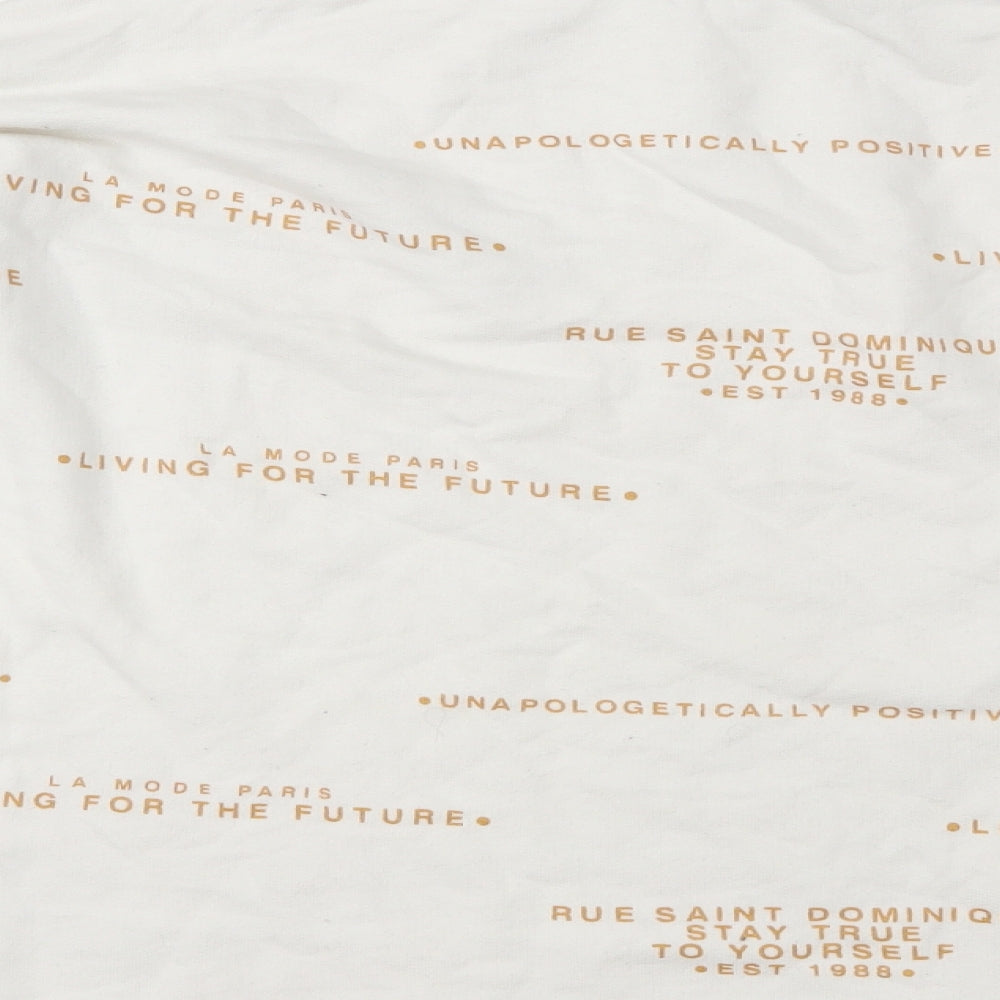 River Island Womens White Geometric  Pullover Sweatshirt Size S