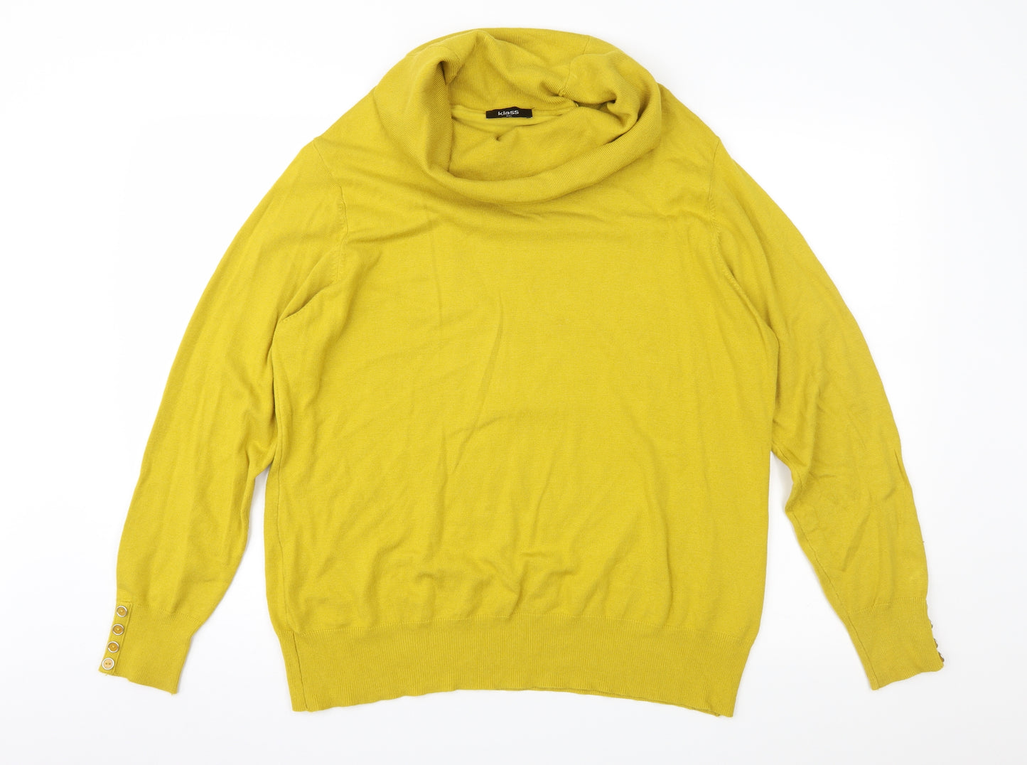 Klass Womens Yellow   Pullover Jumper Size 2XL