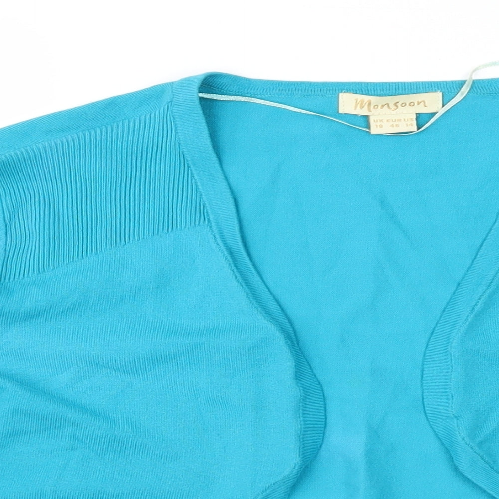 Monsoon Womens Blue   Shrug Jumper Size 18