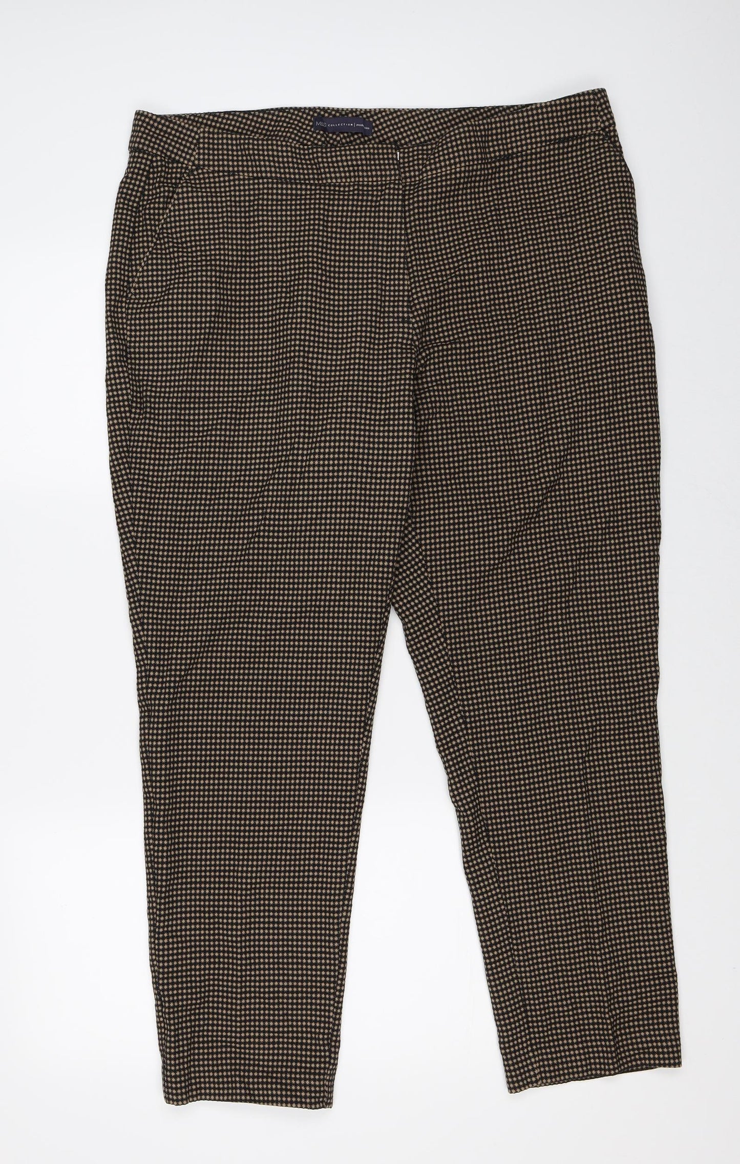 Marks and Spencer Womens Multicoloured Check  Rain Trousers Trousers Size 18 L27 in
