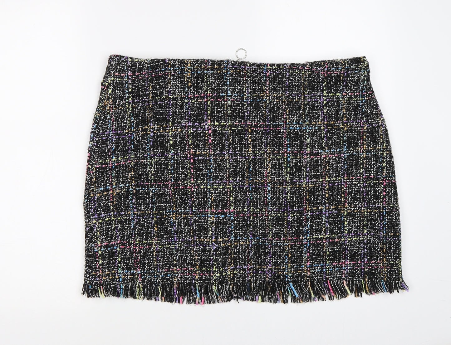 Primark Womens Black   Mini Skirt Size 18  - Fringed hem