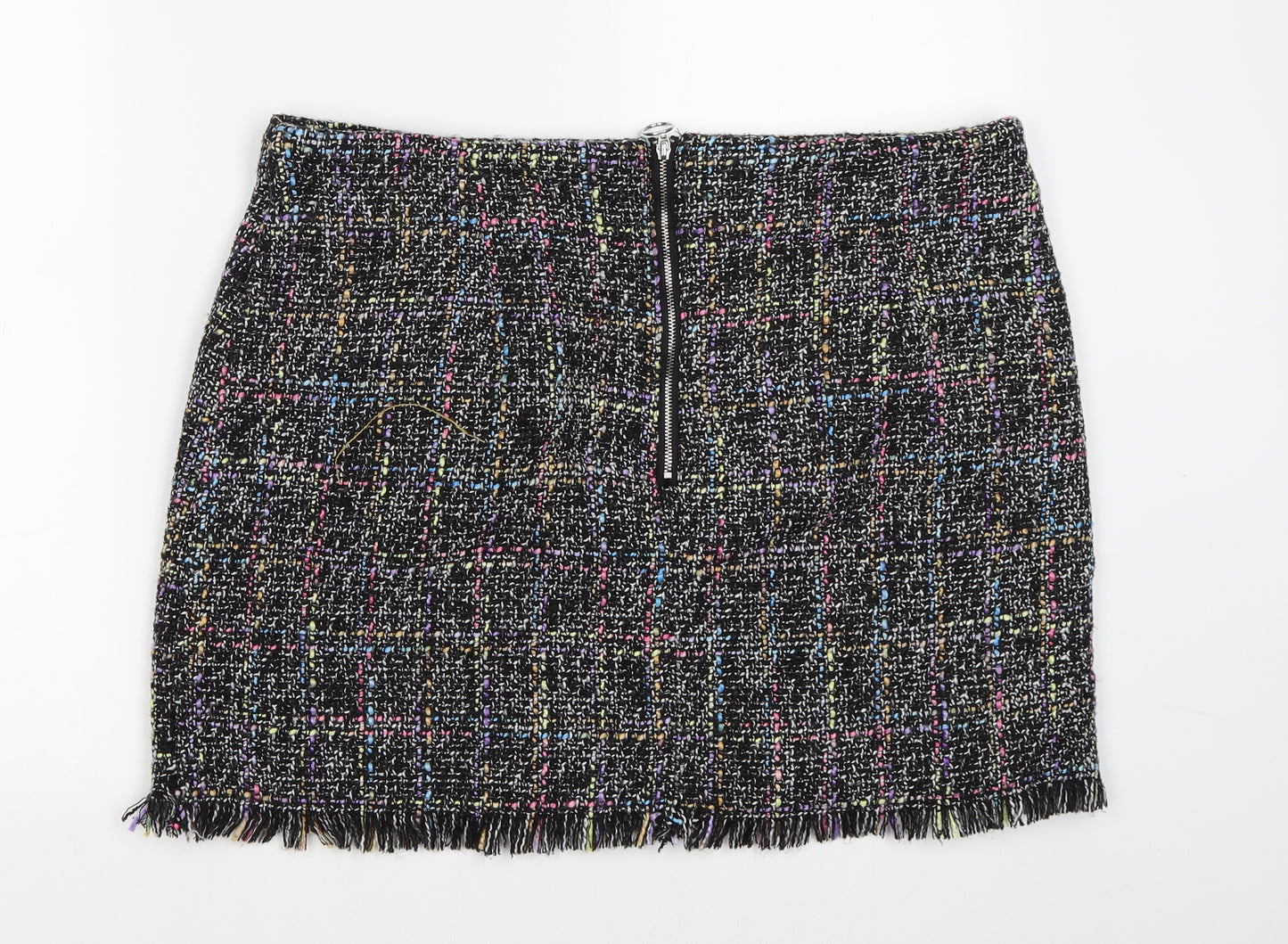 Primark Womens Black   Mini Skirt Size 18  - Fringed hem