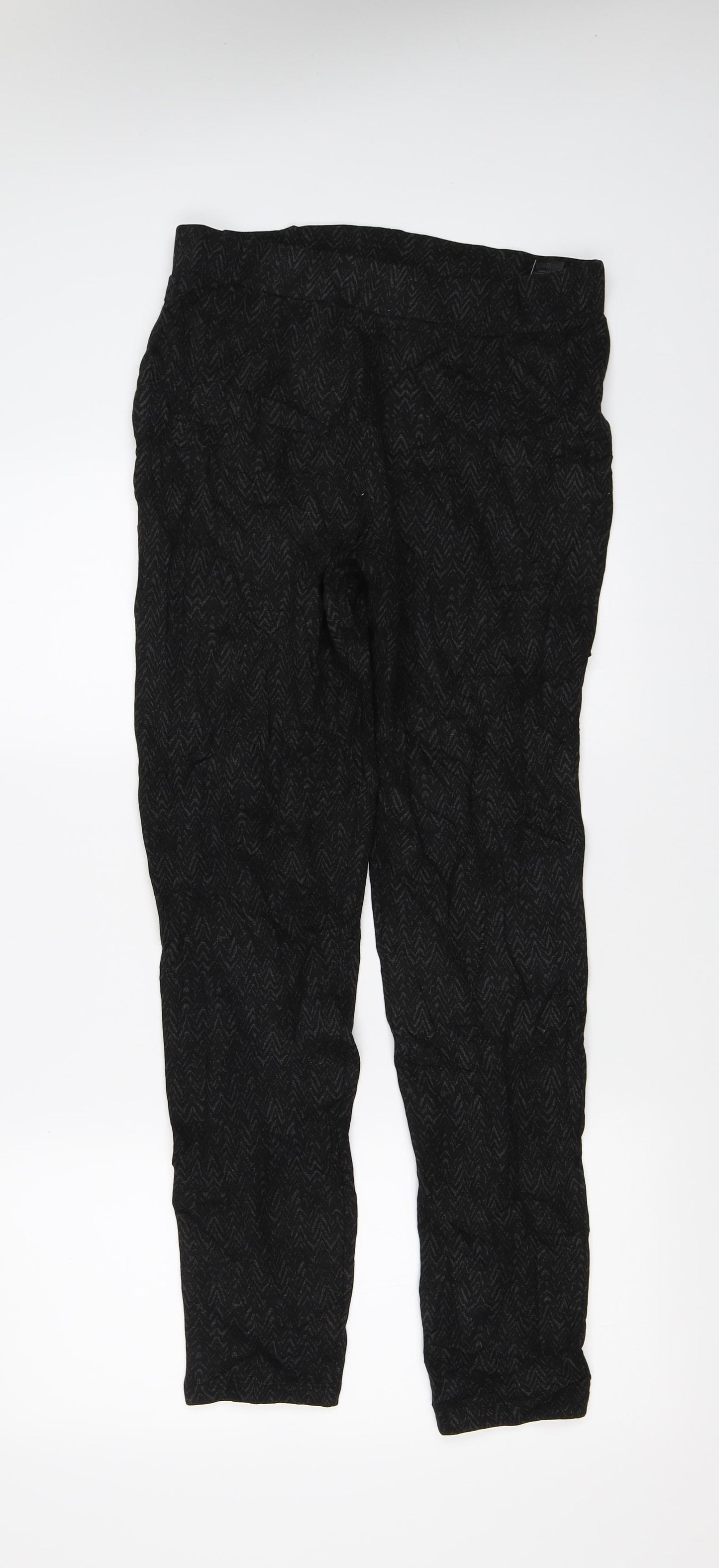 Marks and Spencer` Womens Black Geometric  Carrot Leggings Size 14 L29 in