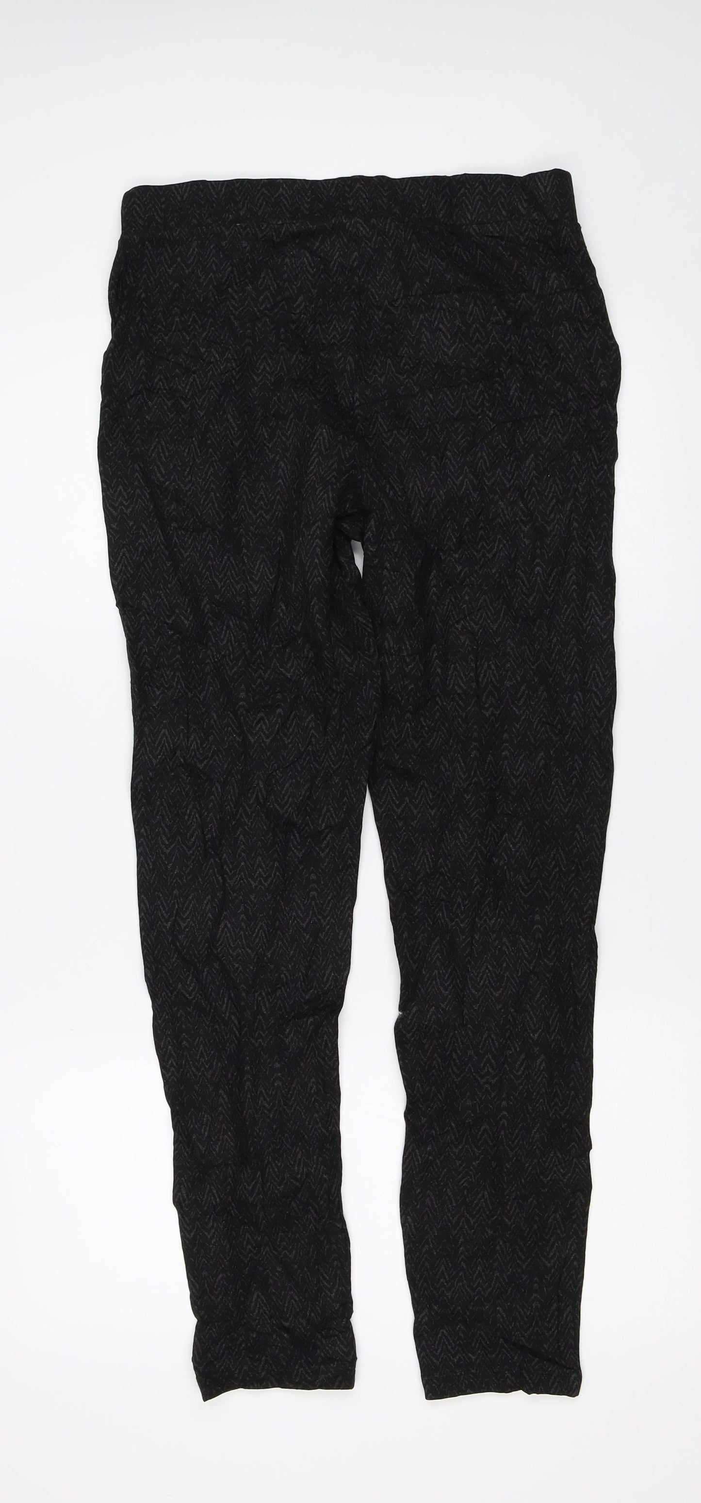 Marks and Spencer` Womens Black Geometric  Carrot Leggings Size 14 L29 in