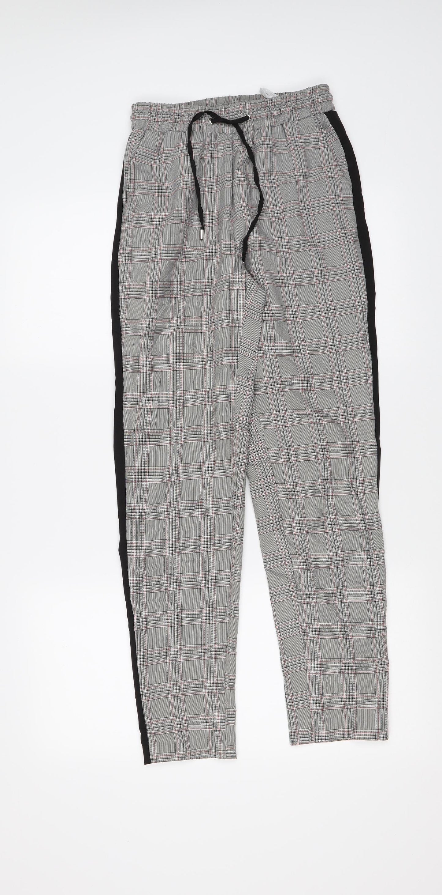 Primark Womens Grey Check  Trousers  Size 4 L28 in