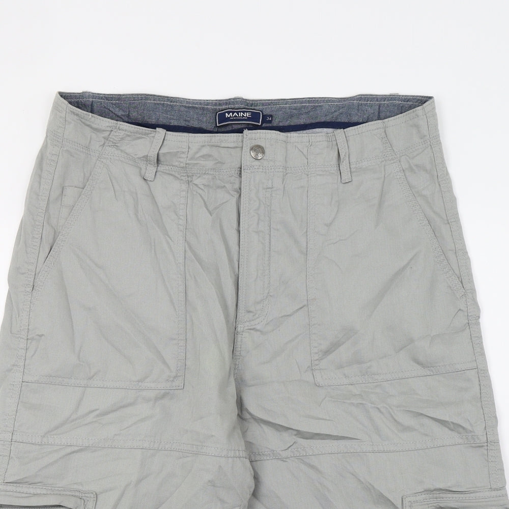 Maine Mens Green   Cargo Shorts Size 34