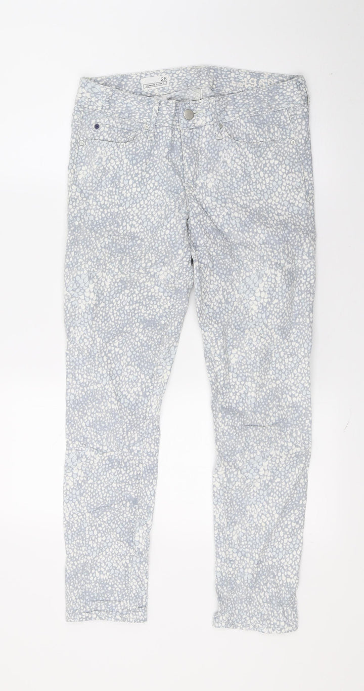 Gap Womens Grey Animal Print Skinny Jeans Size 26 L25 in