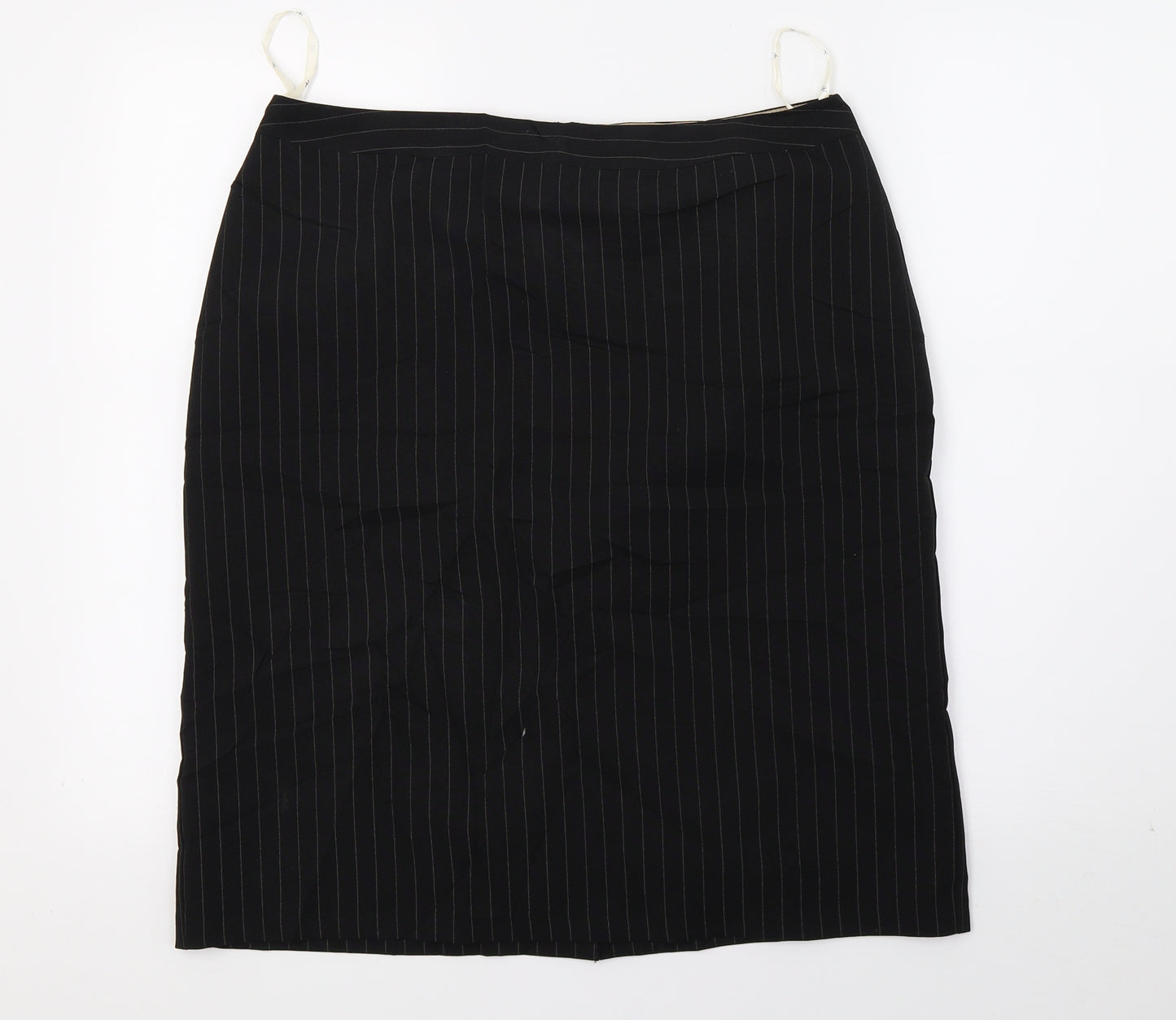 Dorothy Perkins Womens Black Striped  A-Line Skirt Size 14