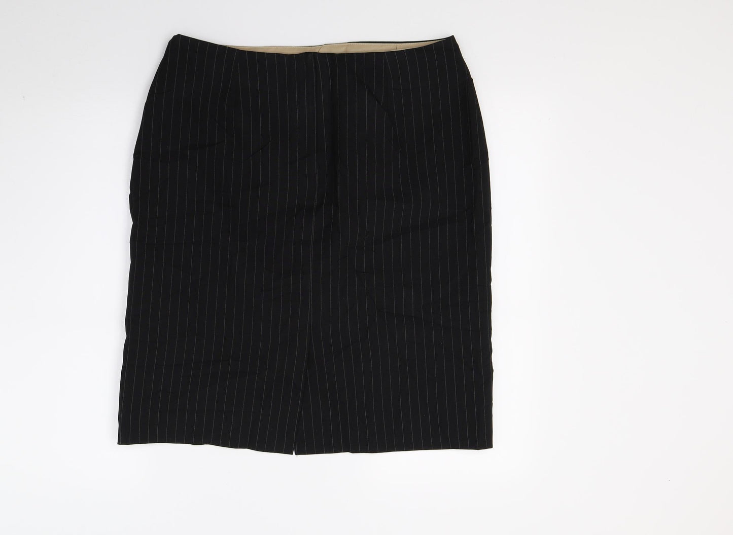 Dorothy Perkins Womens Black Striped  A-Line Skirt Size 14