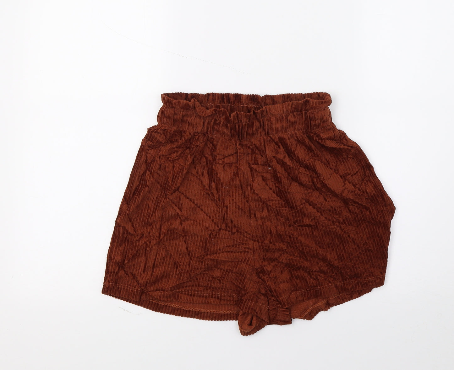 Pull & Bear Womens Brown  Corduroy Cut-Off Shorts Size S