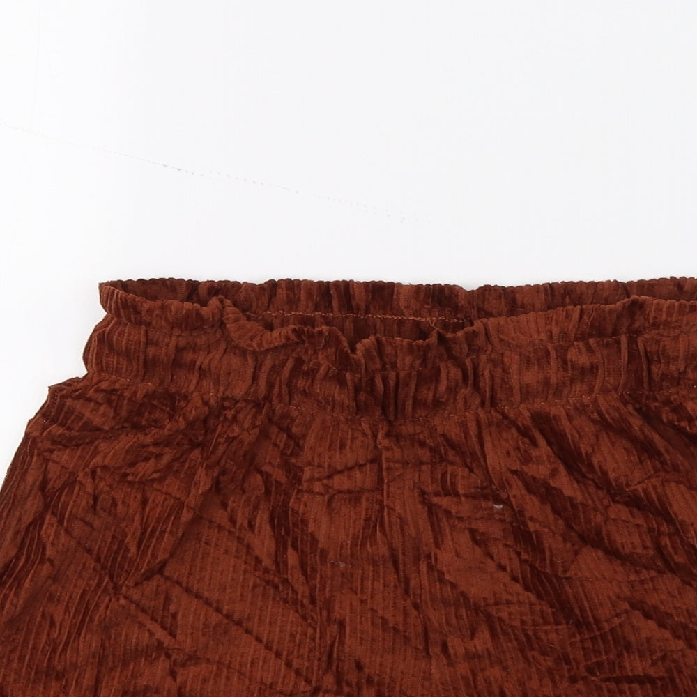 Pull & Bear Womens Brown  Corduroy Cut-Off Shorts Size S