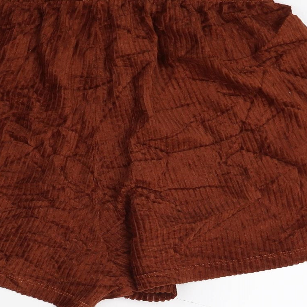 Pull & Bear Womens Brown  Corduroy Cut-Off Shorts Size S