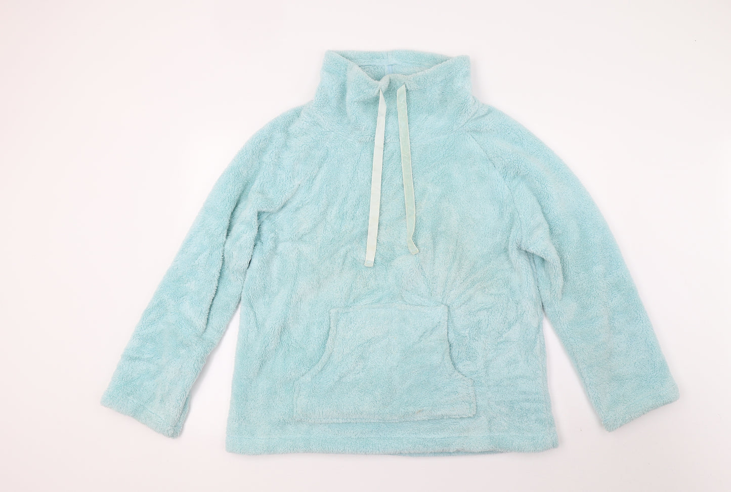 Marks and Spencer Womens Green Solid Fleece Top Pyjama Top Size 16