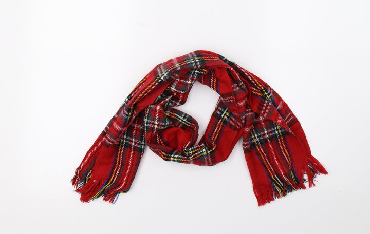 Preworn Unisex Red Check   Scarf