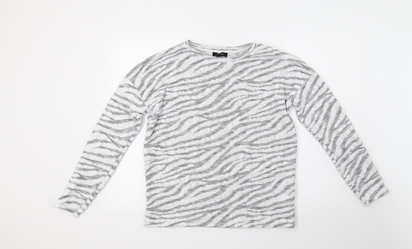 New Look Womens White Striped  Pullover Jumper Size S