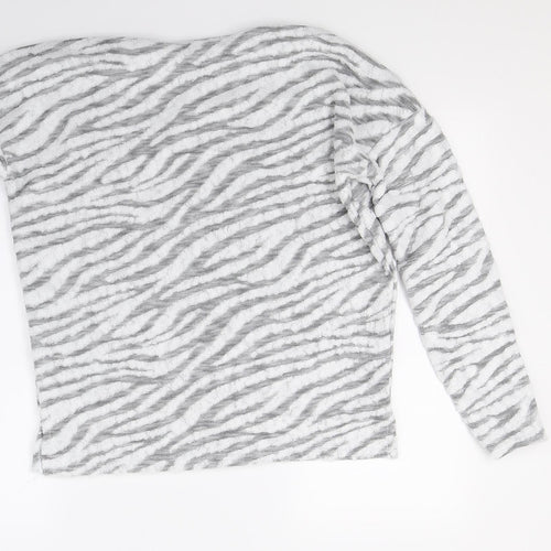 New Look Womens White Striped  Pullover Jumper Size S