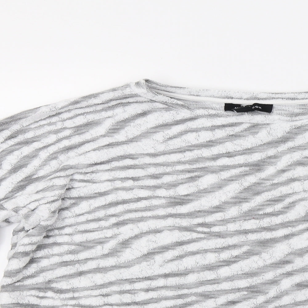 New Look Womens White Striped  Pullover Jumper Size S