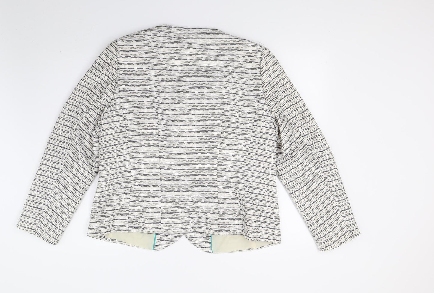 Marks and Spencer Womens White Striped  Jacket Coat Size 16