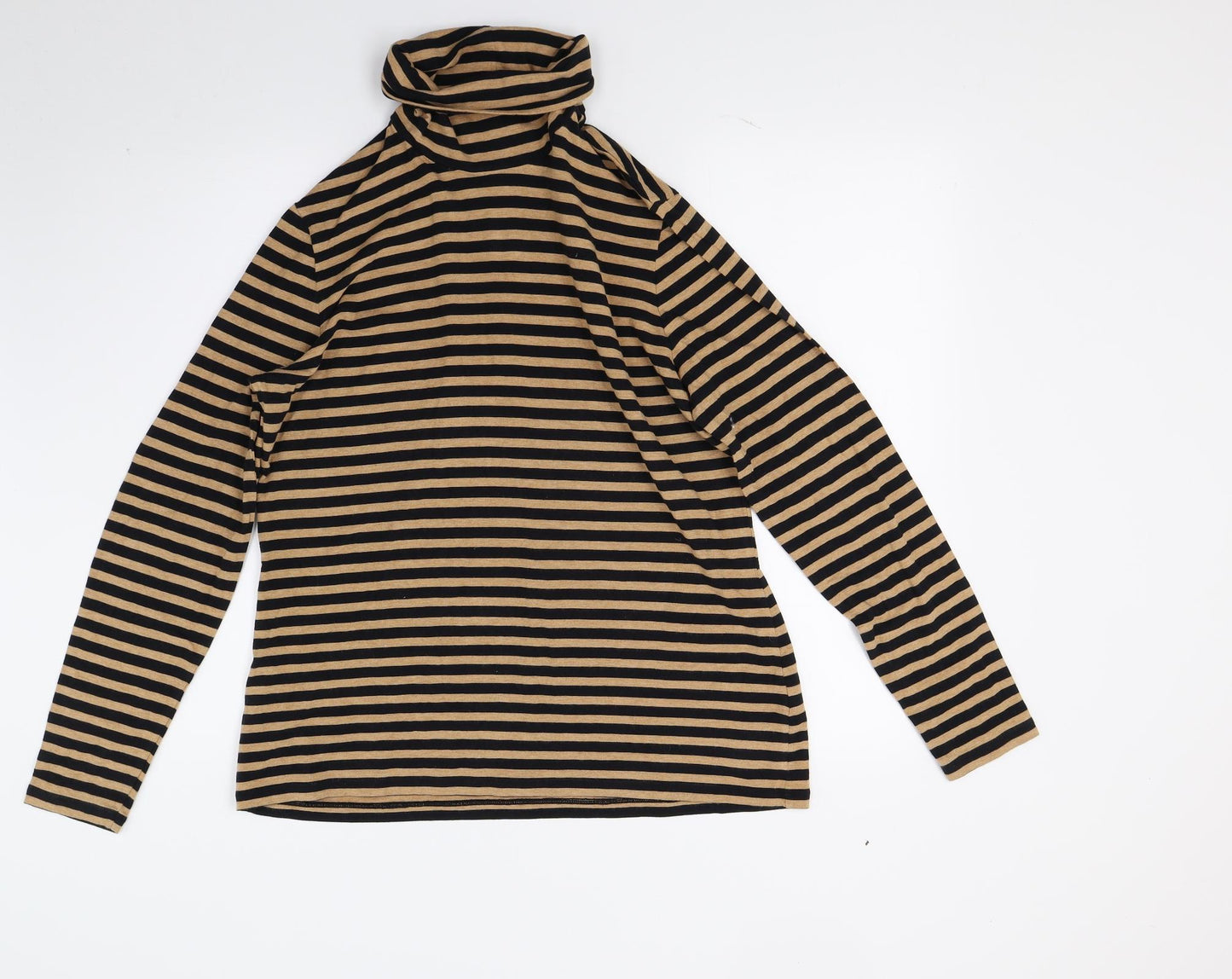 Lands end Womens Brown Striped  Pullover Jumper Size L