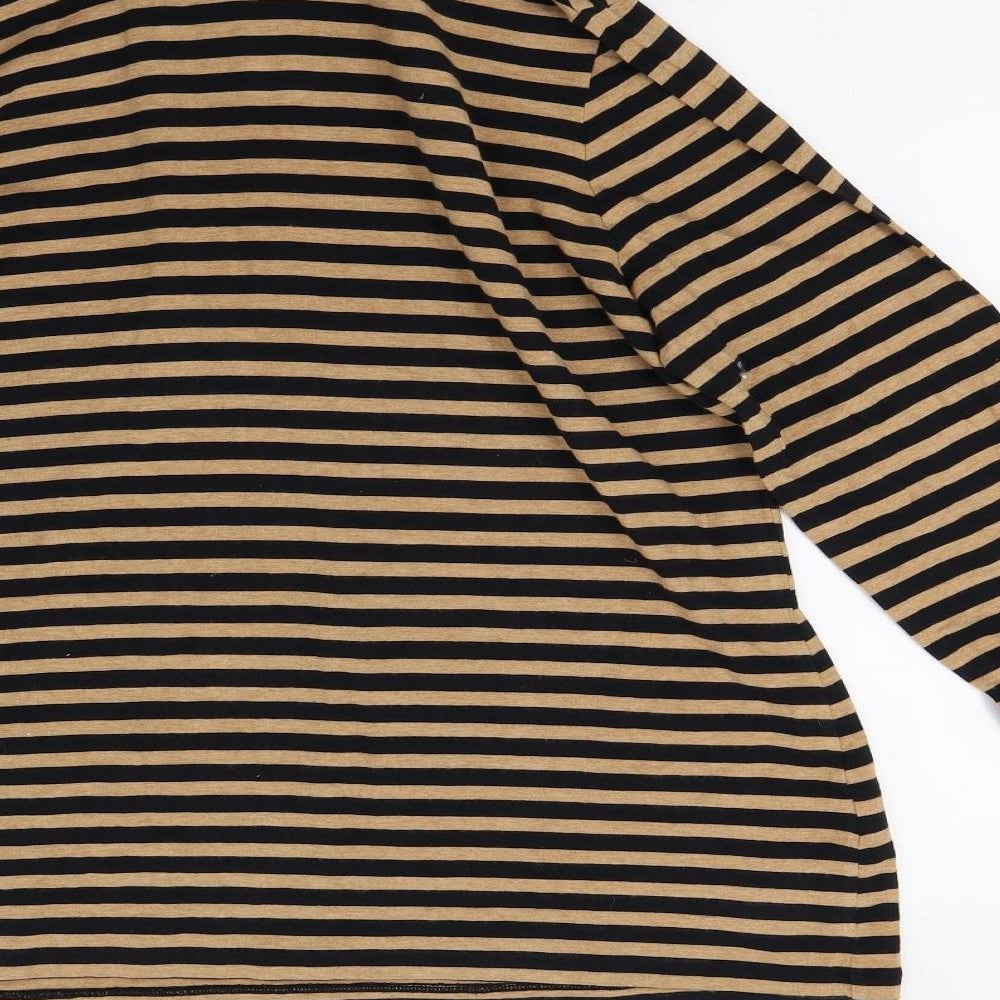 Lands end Womens Brown Striped  Pullover Jumper Size L