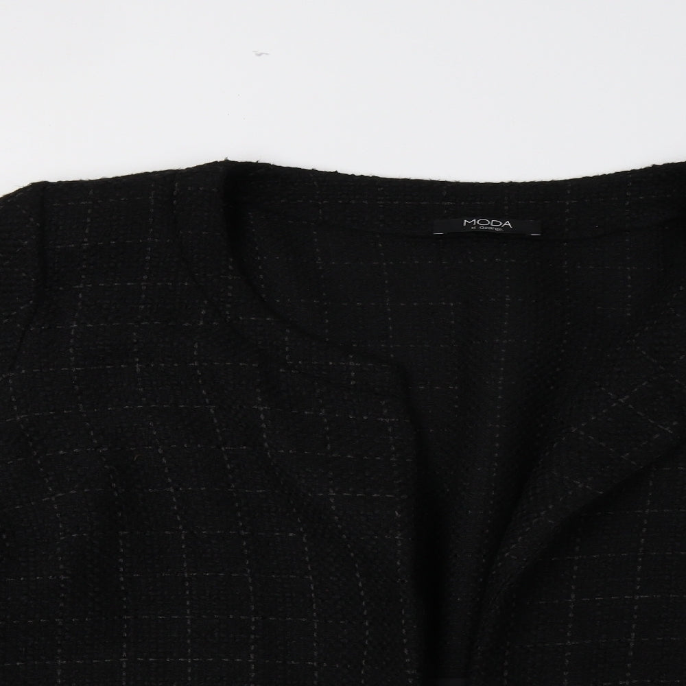 Moda Womens Black Check  Jacket Coat Size 24