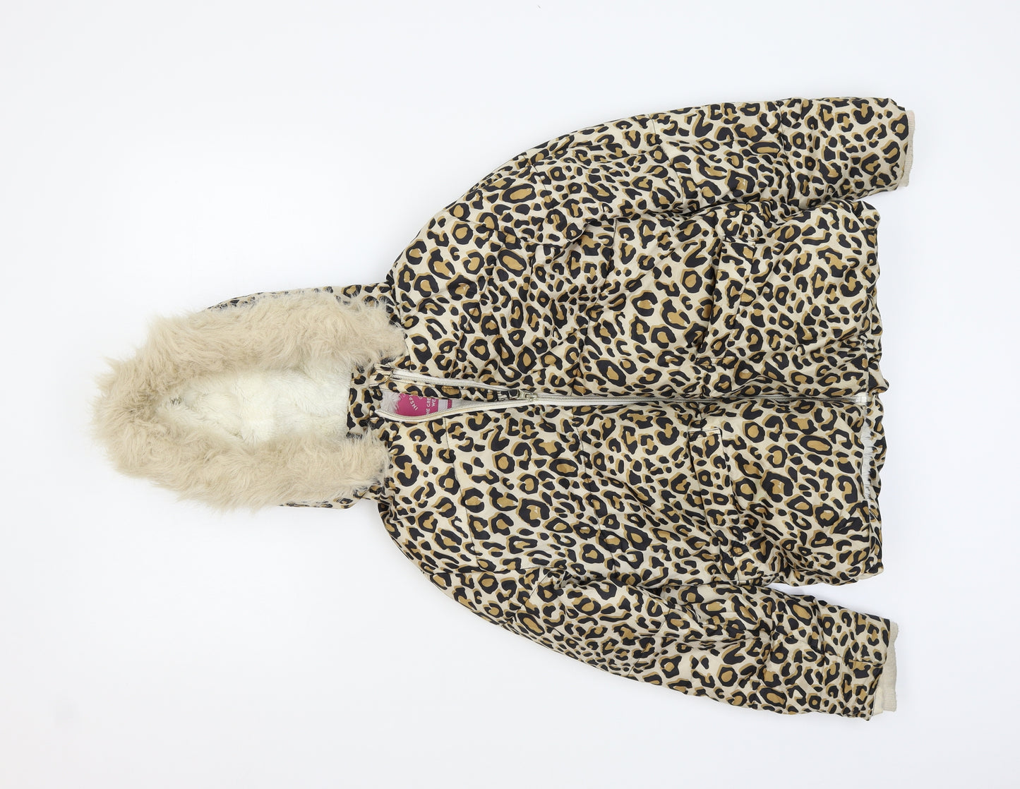 George Girls Multicoloured Animal Print  Puffer Jacket Jacket Size 8-9 Years