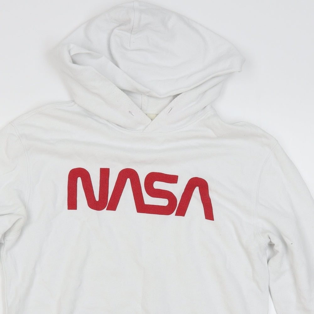 H&M Mens White   Pullover Hoodie Size S