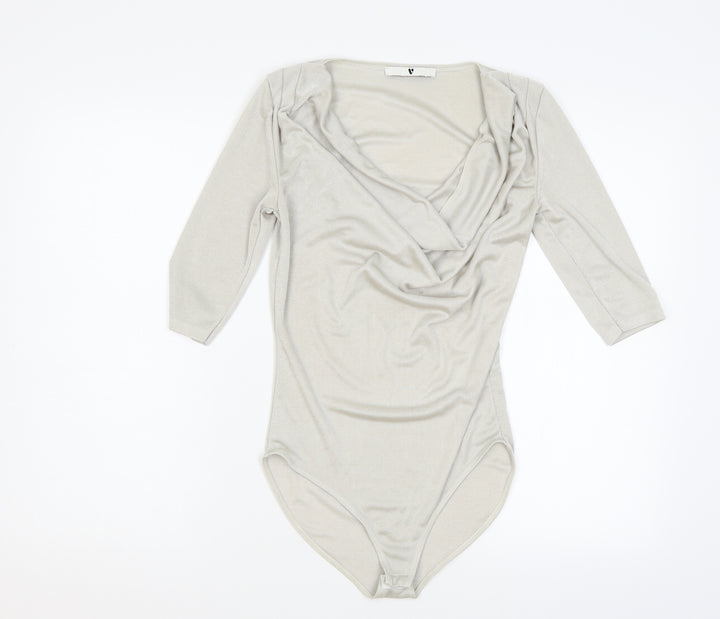Very Womens Silver Bodysuit One-Piece Size 10