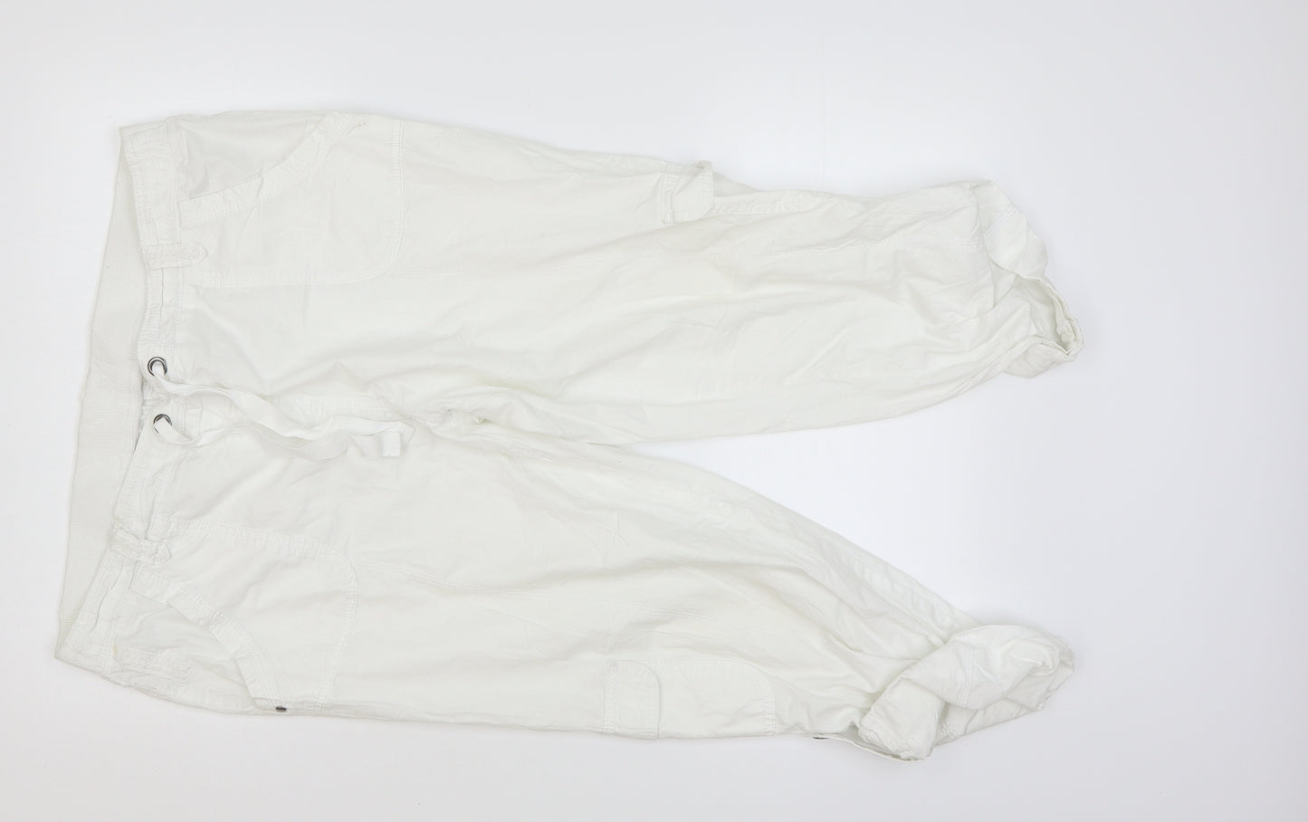 Preworn Womens White   Capri Trousers Size L L20.5 in