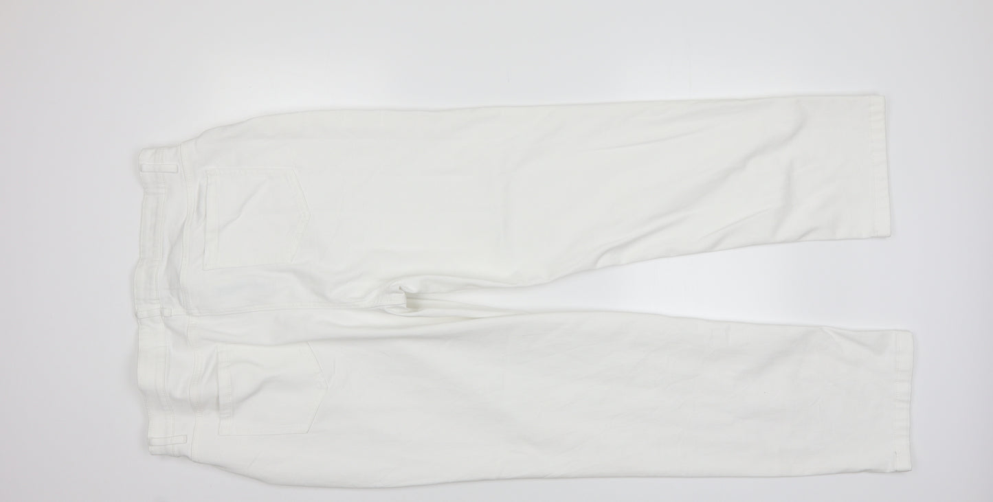 M&S Womens White   Straight Jeans Size 20 L28 in
