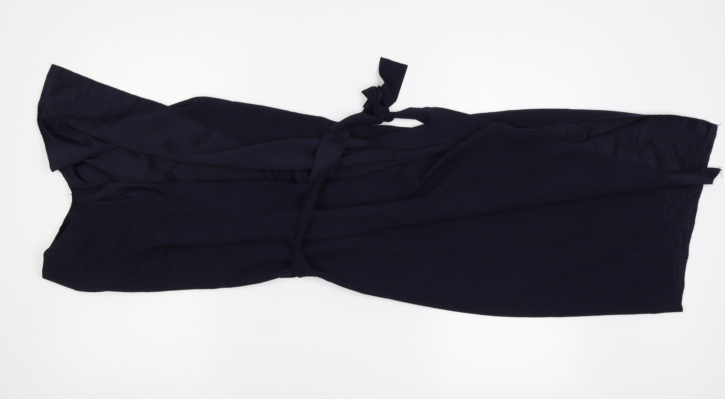 Miss Sassy Womens Blue   Wrap Dress  Size M