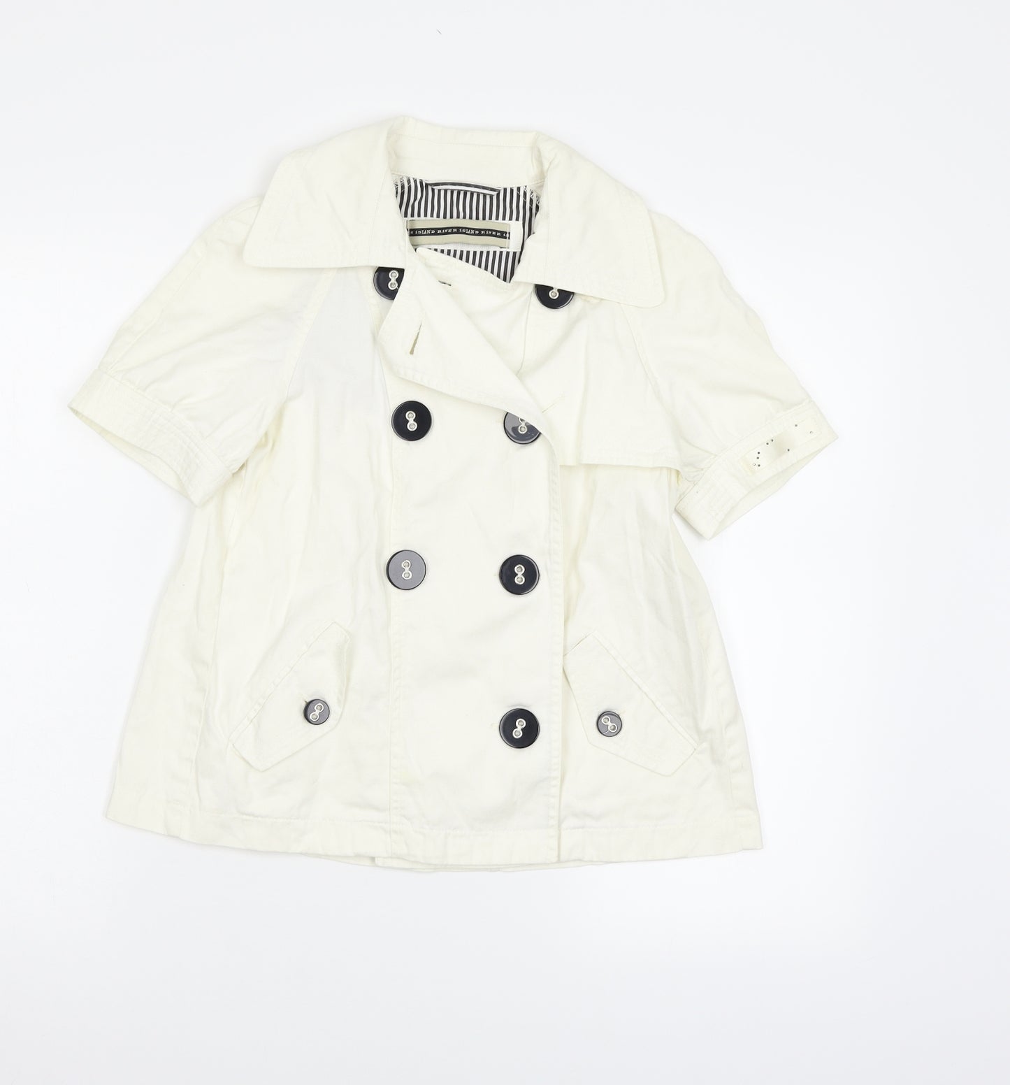 River Island Womens White   Pea Coat Jacket Size 6