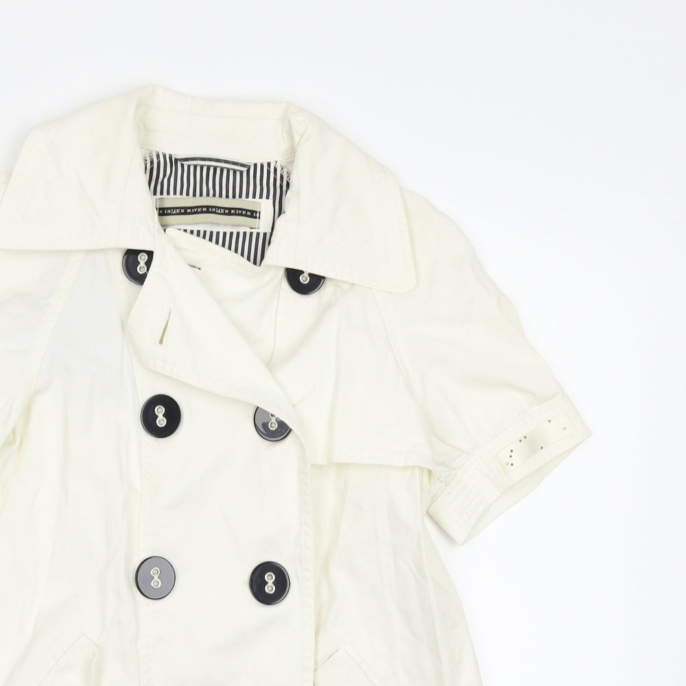 River Island Womens White   Pea Coat Jacket Size 6