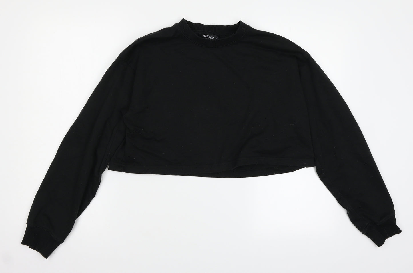 Missguided Womens Black   Henley Sweatshirt Size 10