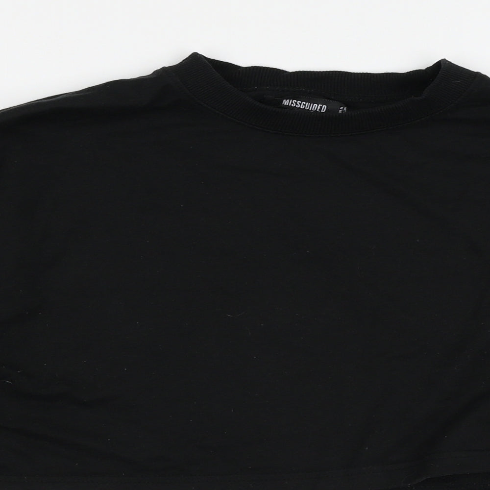 Missguided Womens Black   Henley Sweatshirt Size 10