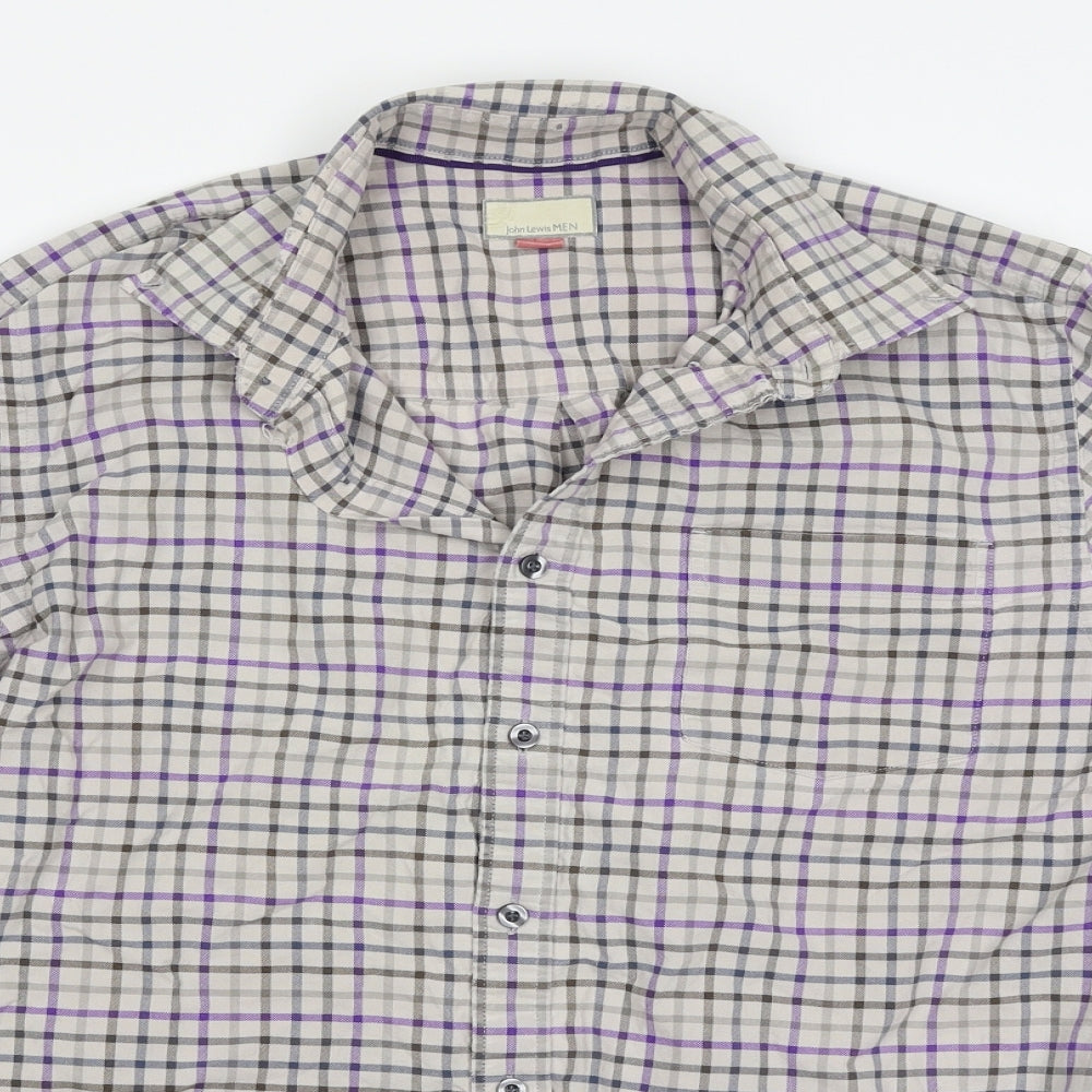 John Lewis Mens Multicoloured Check   Button-Up Size M