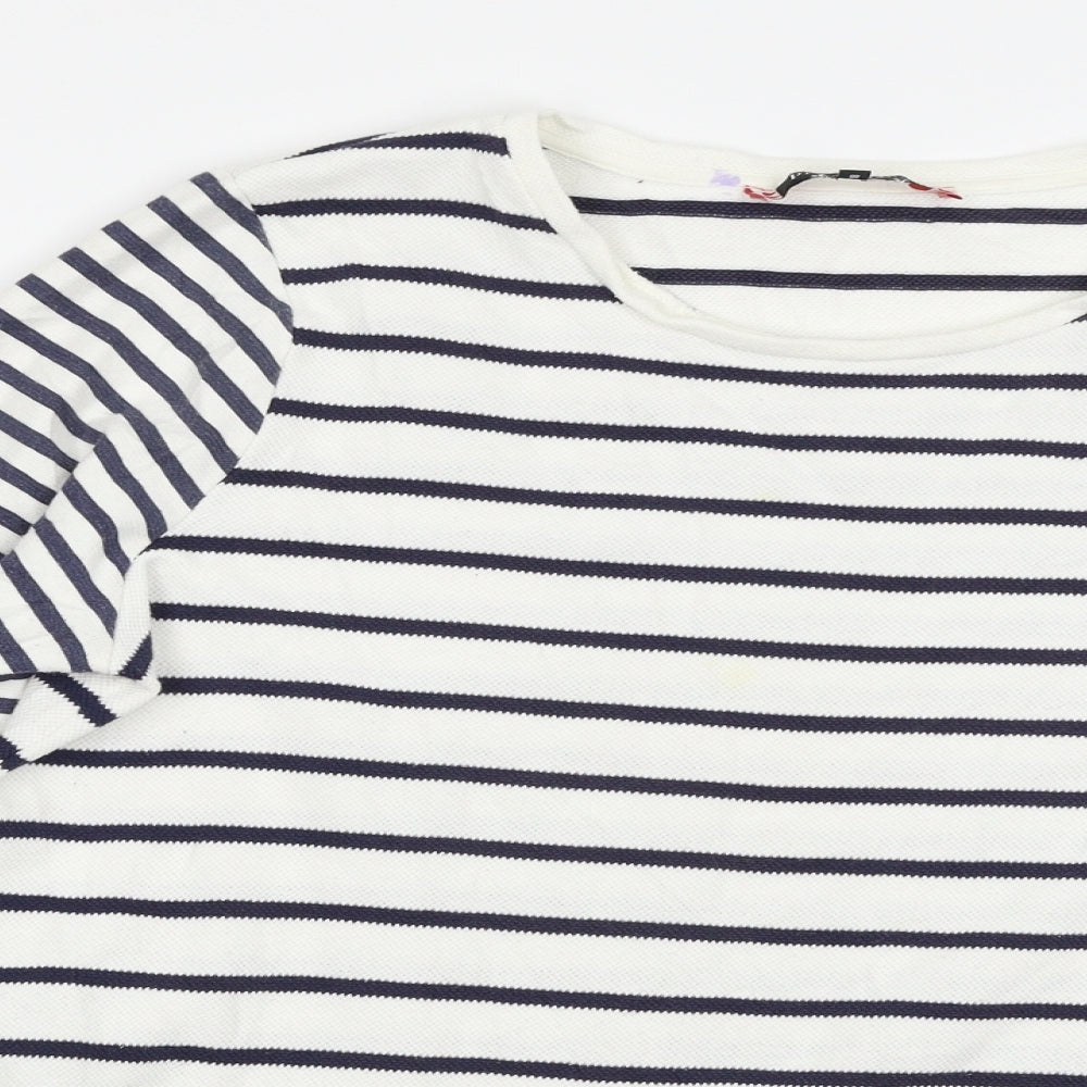 Principles Womens White Striped  Pullover Jumper Size 18