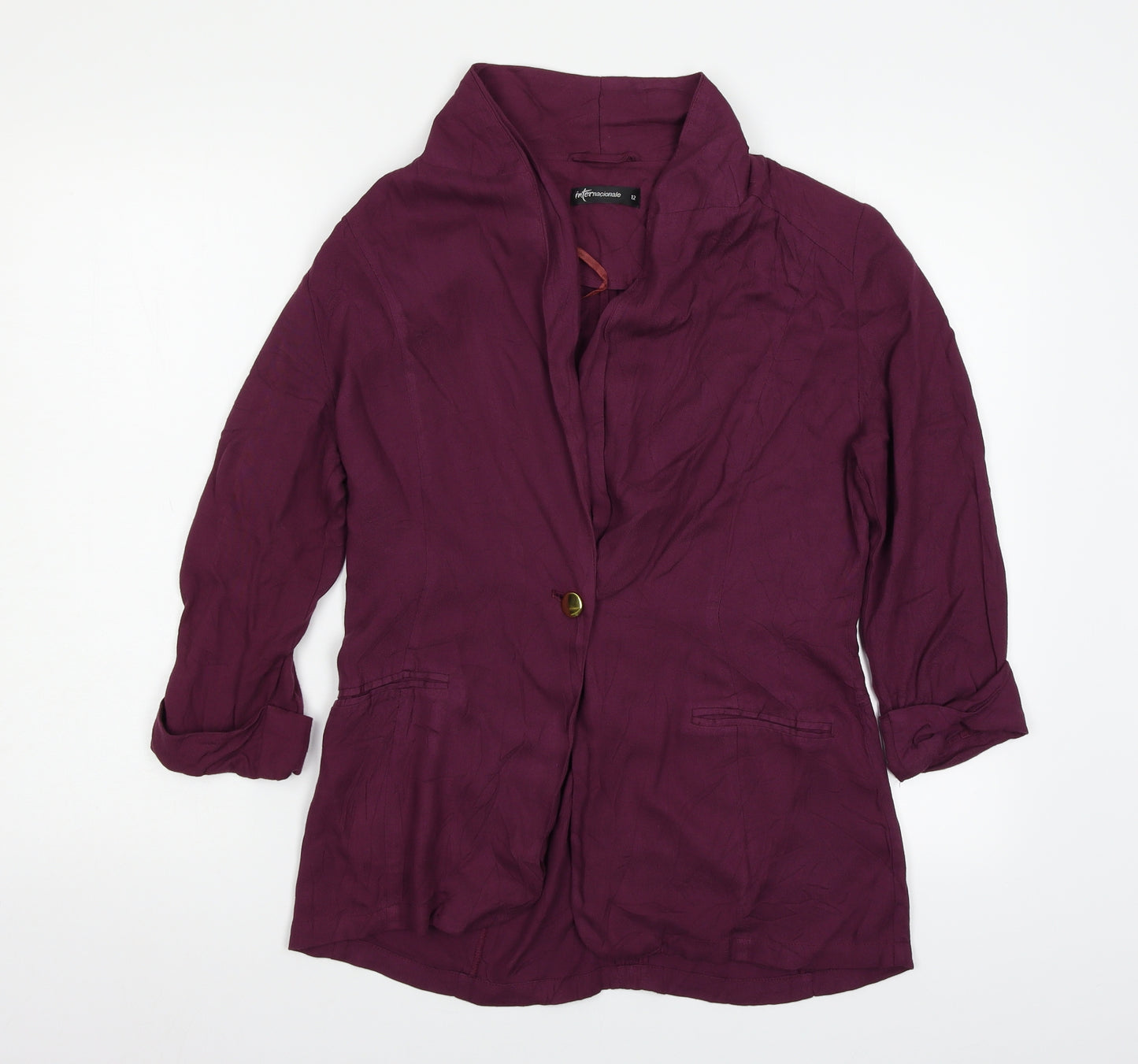Internacionale Womens Purple   Jacket Blazer Size 12