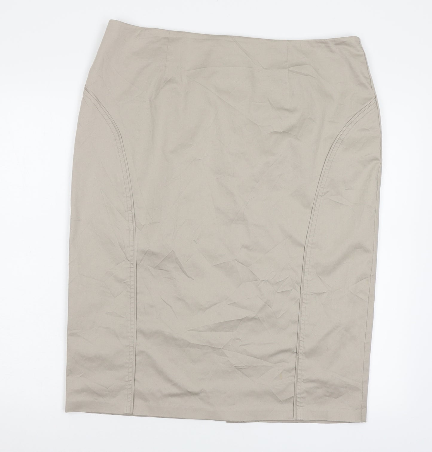 M&S Womens Beige   Straight & Pencil Skirt Size 16