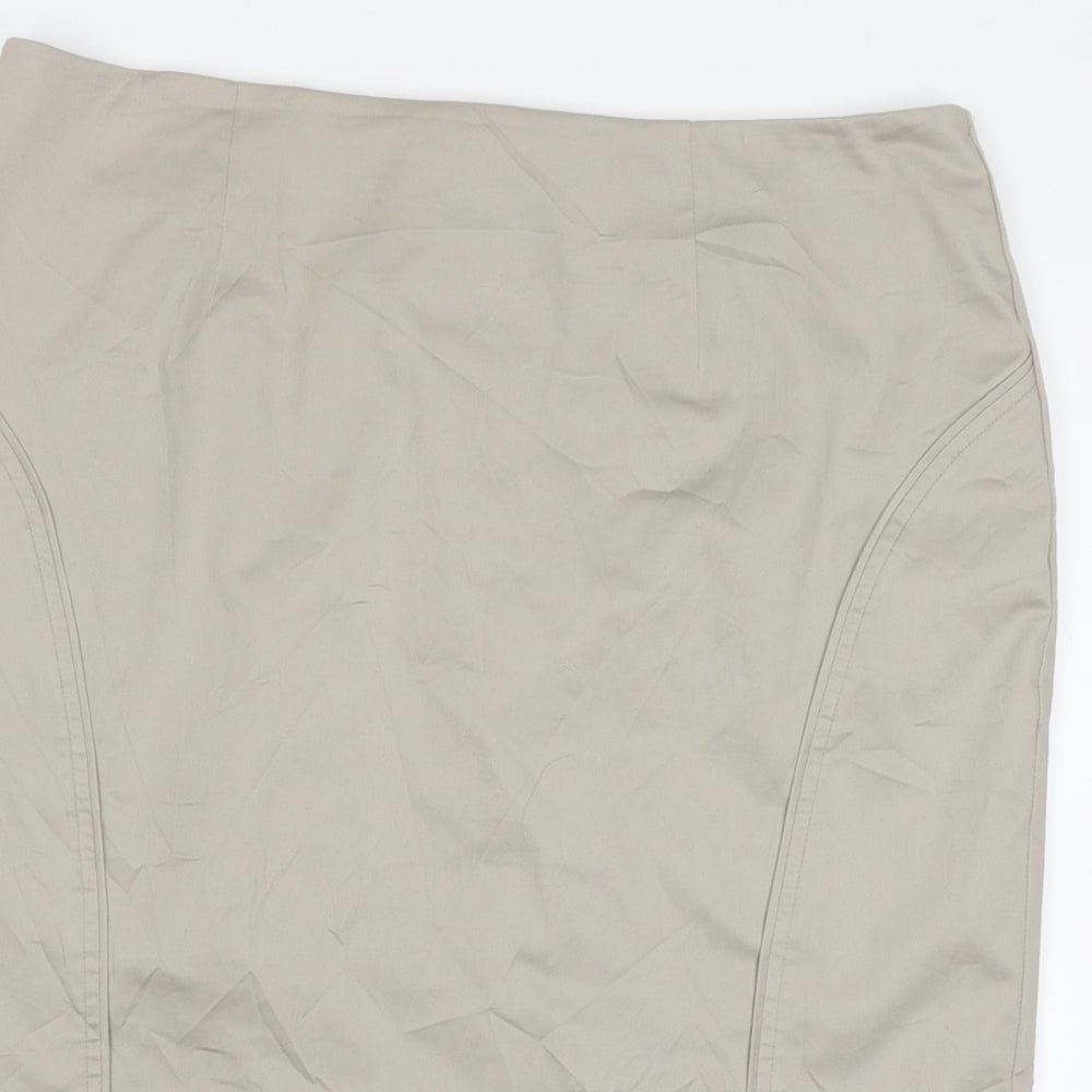 M&S Womens Beige   Straight & Pencil Skirt Size 16