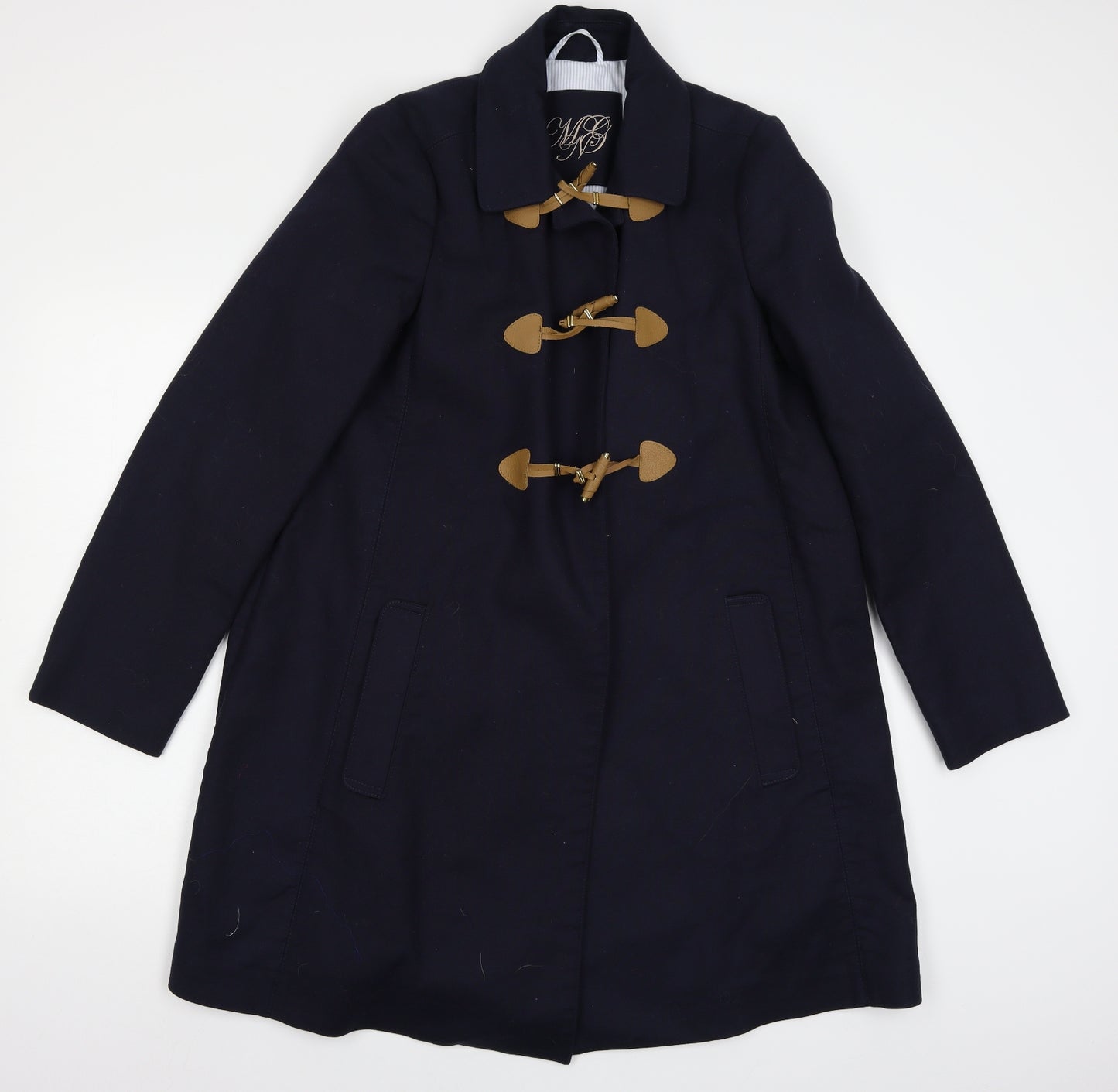 Mango Womens Blue   Pea Coat Coat Size L